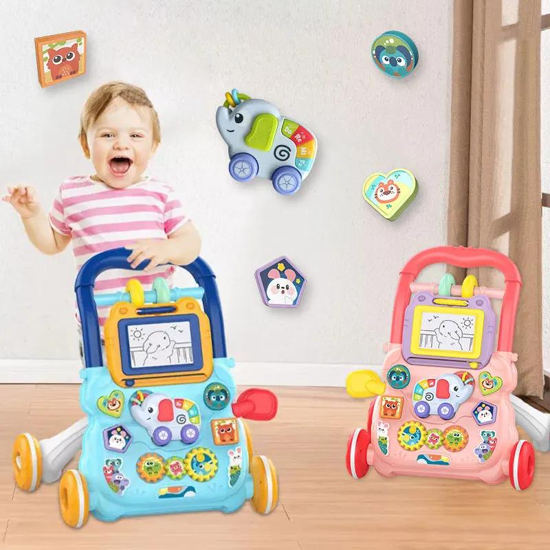 Chariot trotteur multifonctionnel anti-basculement pour bébés de 1 à 3 ans, aide à la marche et joue