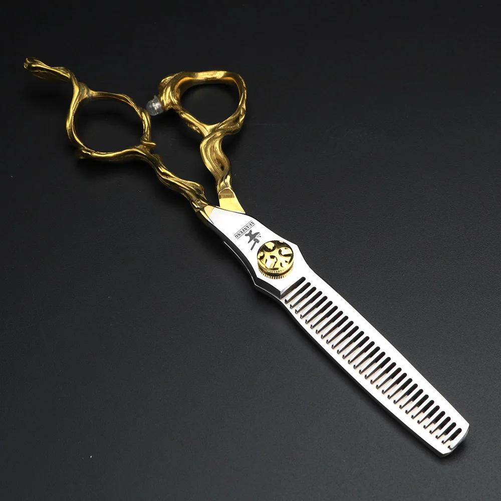 XUANFENG 6 pouces imitation branche argent ciseaux à cheveux 440C acier barbier ciseaux de coupe et