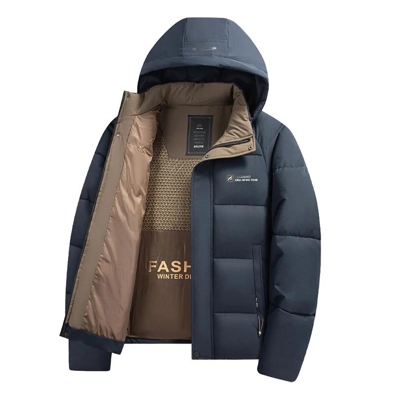 Veste coupe-vent chaude en graphène pour homme, pardessus confortable et épais à capuche pour l'exté