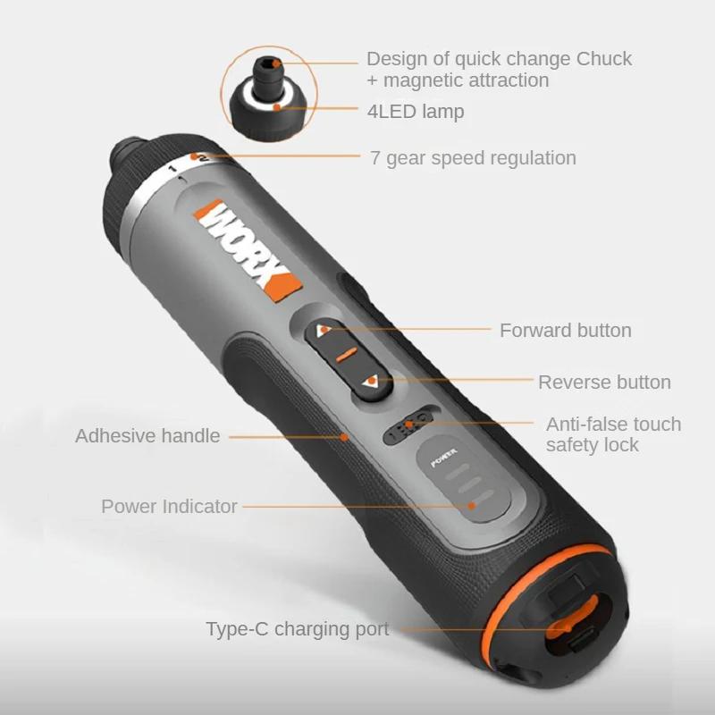 Worx 4V Mini jeu de tournevis électriques WX242 WX241 WX240 tournevis électriques sans fil intellige