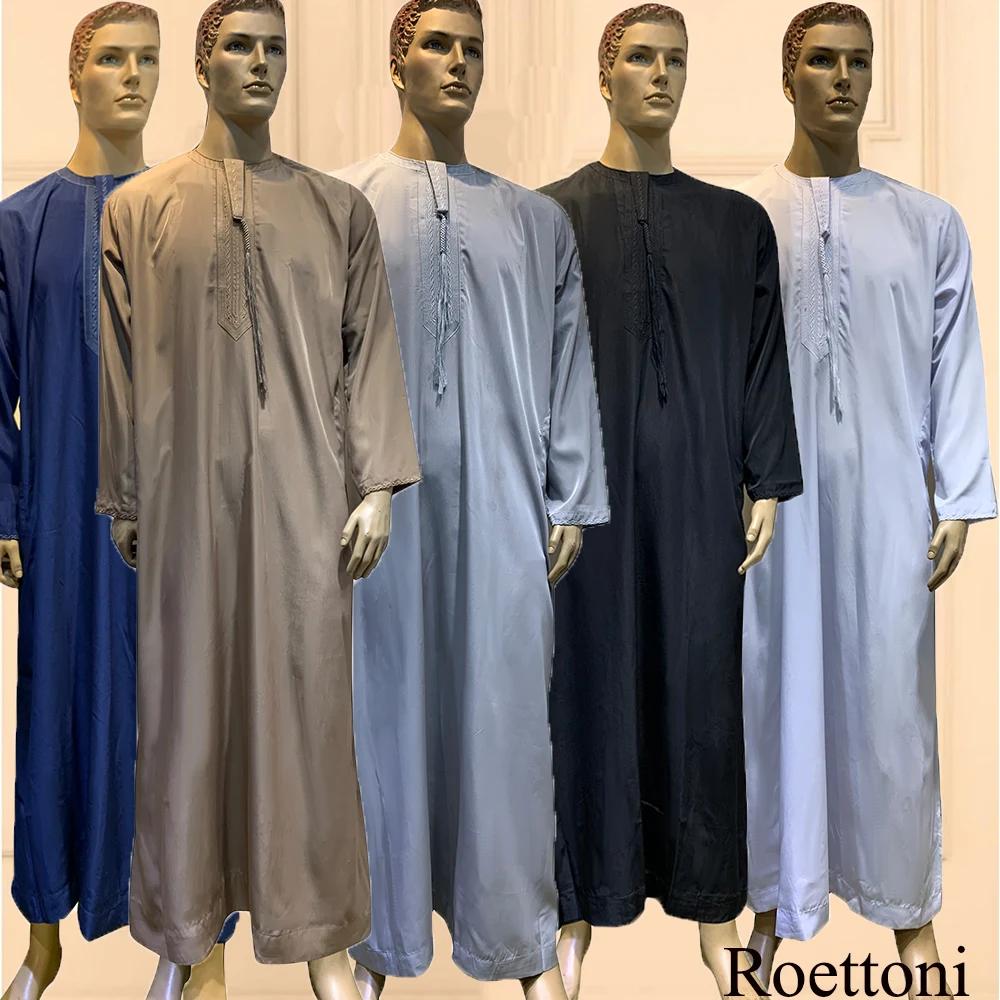 Manches longues Aman Abaya 1 pièce Jubba Thobe pour hommes caftan Pakistan musulman arabie saoudite