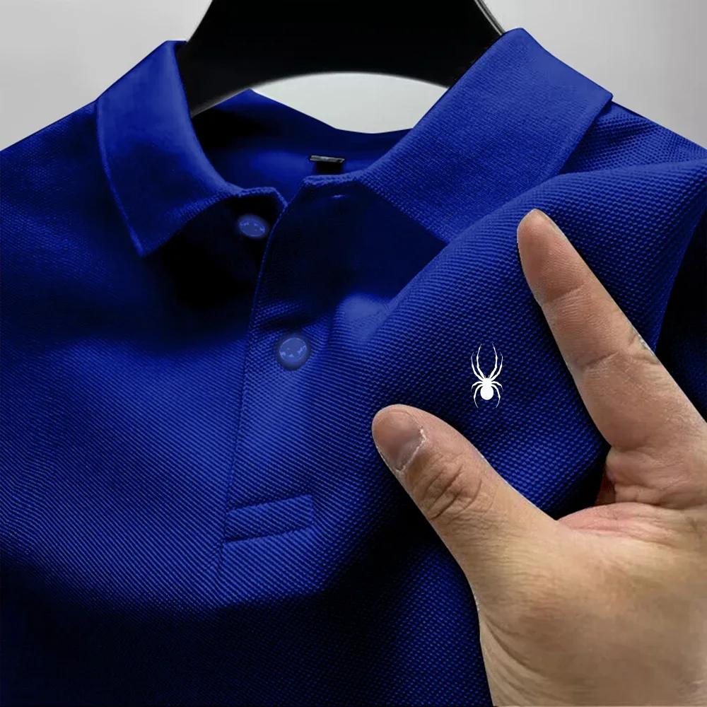 Polo décontracté respirant et confortable pour homme, couleur unie, haute qualité, manches courtes –