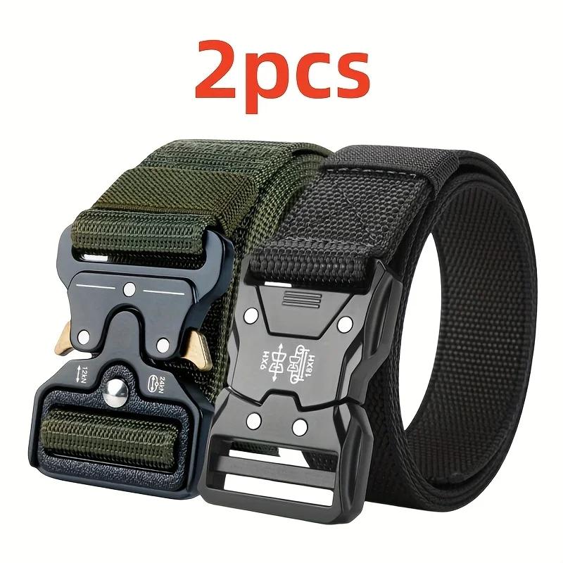 Ensemble de 2 pièces de nouvelle ceinture de taille pour hommes, ceinture décontractée à boucle à dé