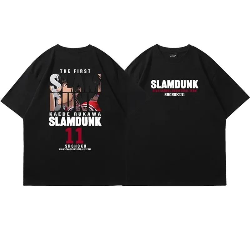 2025 hommes Anime Slam Dunk impression T-Shirt hommes surdimensionné japonais manganèse à manches co