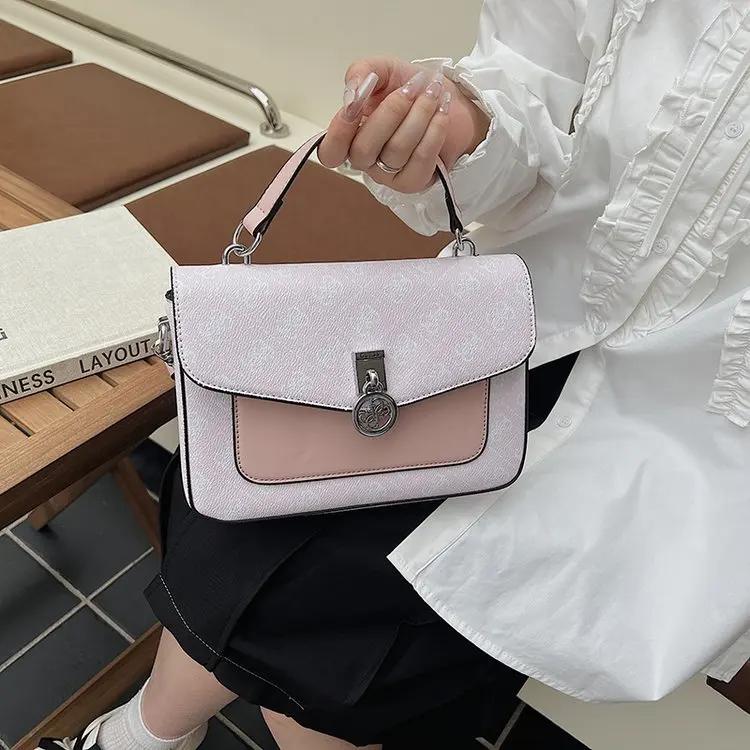 Nouveau Sac Bandoulière Minimaliste Luxe Léger Rétro Imprimé pour Femme 2026, Petit Sac Carré à Port