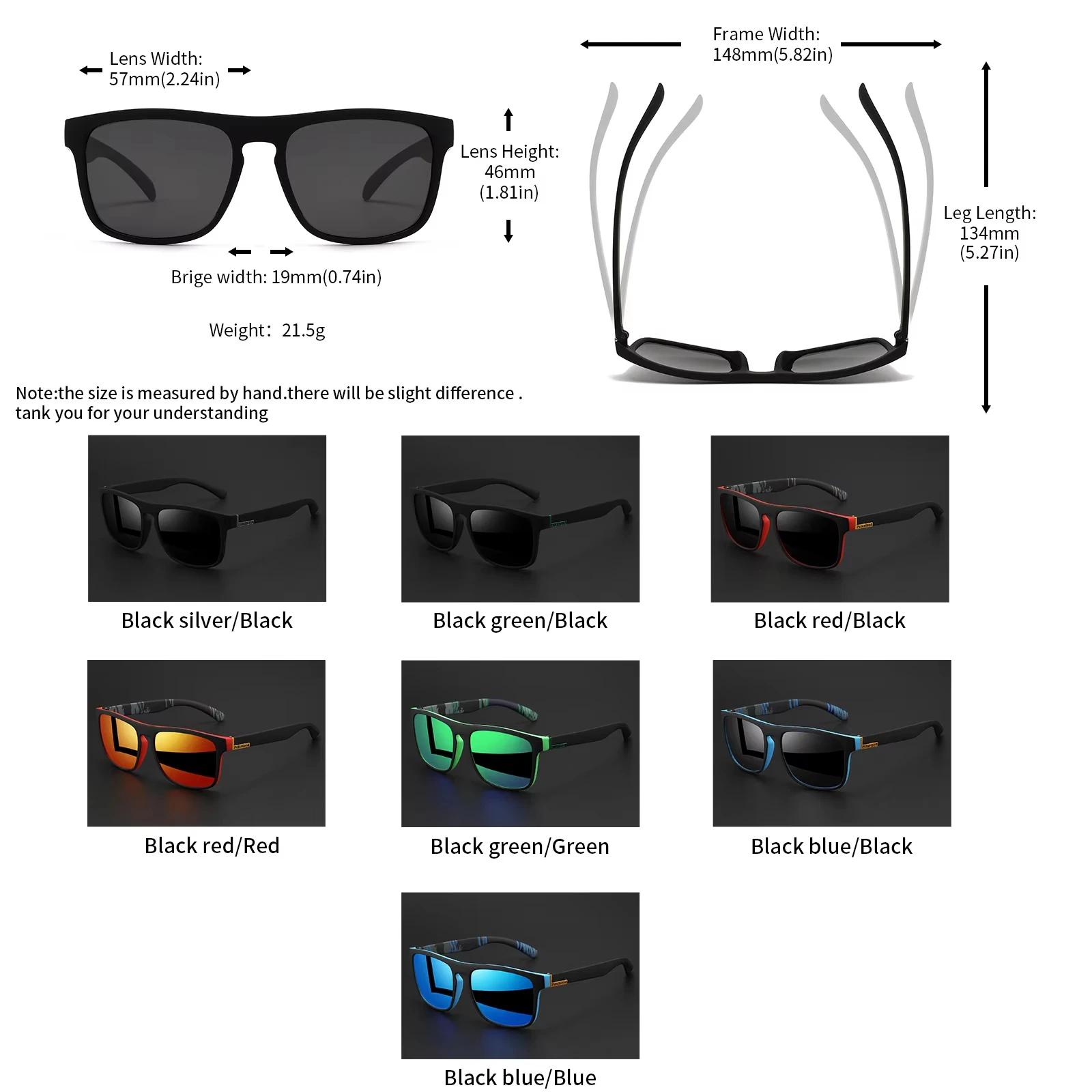Lunettes de soleil de sport polarisées carrées classiques pour hommes, monture PC légère UV400 pour