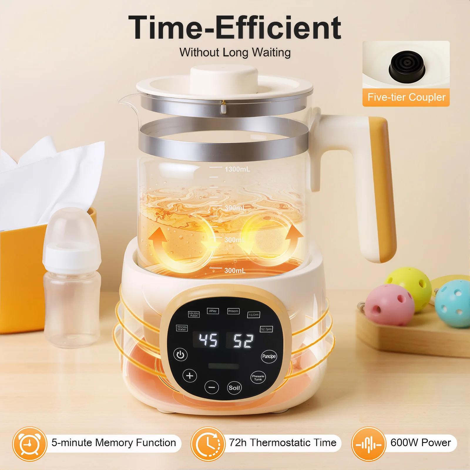 Chauffe-biberon 1,3 L, température constante 72 H, mémoire de 5 minutes, chauffage rapide et 45 dB s