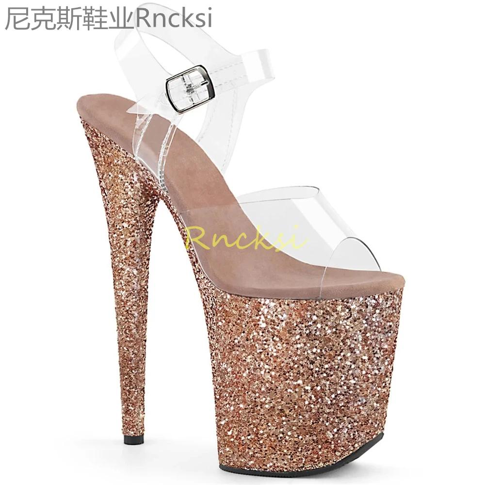 Sandales à talons hauts pour femmes, talons aiguilles, talons super hauts, mot transparent, sexy, no