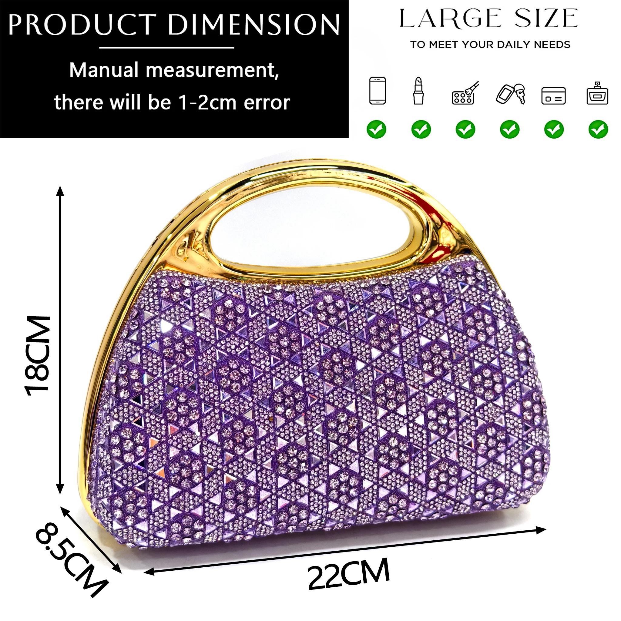 Ensemble de sandales à talons hauts et sac assorti en strass violet clair chic pour femme – Chaussur