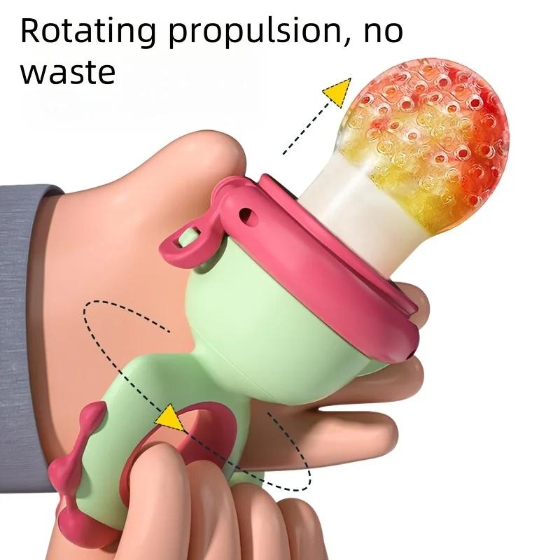 Mangeoire à fruits pour bébé de Type poussoir rotatif dinosaure, mangeoire à aliments frais en Silic