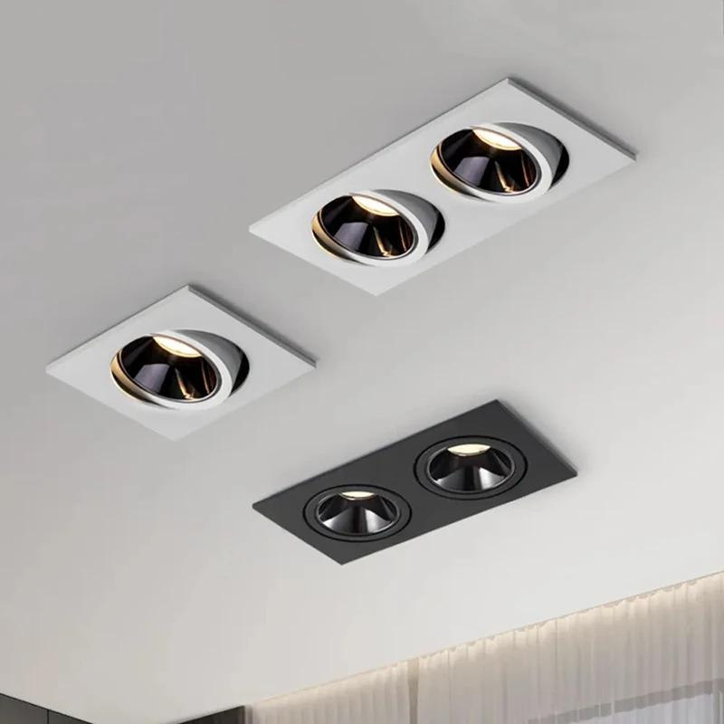Plafond LED encastré 24W 10W simple/Double tête LED spots CREE COB Anti-éblouissement Downlight pour