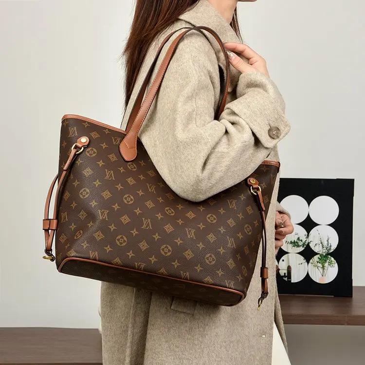 Sac à langer élégant d'inspiration vintage, sac fourre-tout de luxe en cuir pour femme, grande capac