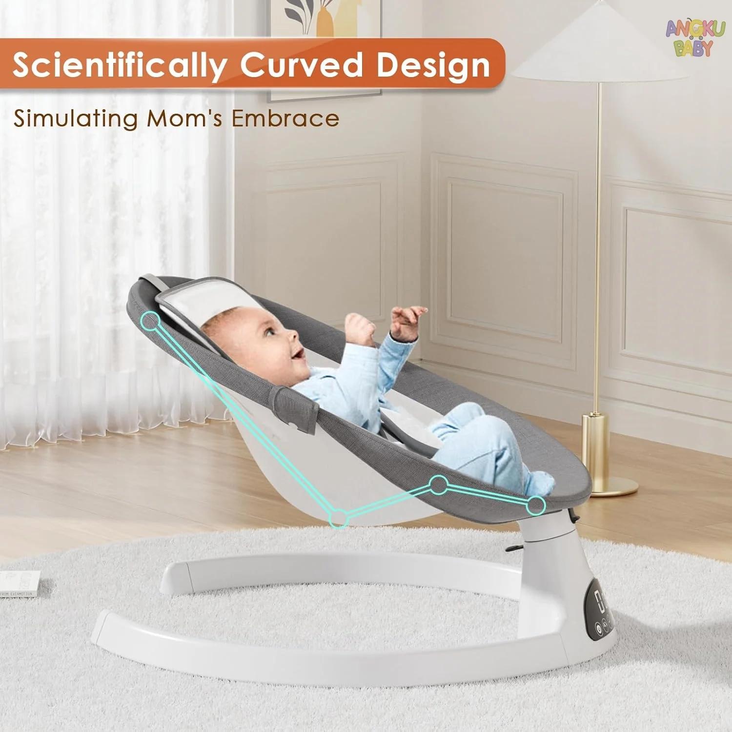 Balançoire électrique pour bébé avec jouets, chaise à bascule à distance Bluetooth pour nouveau-né d