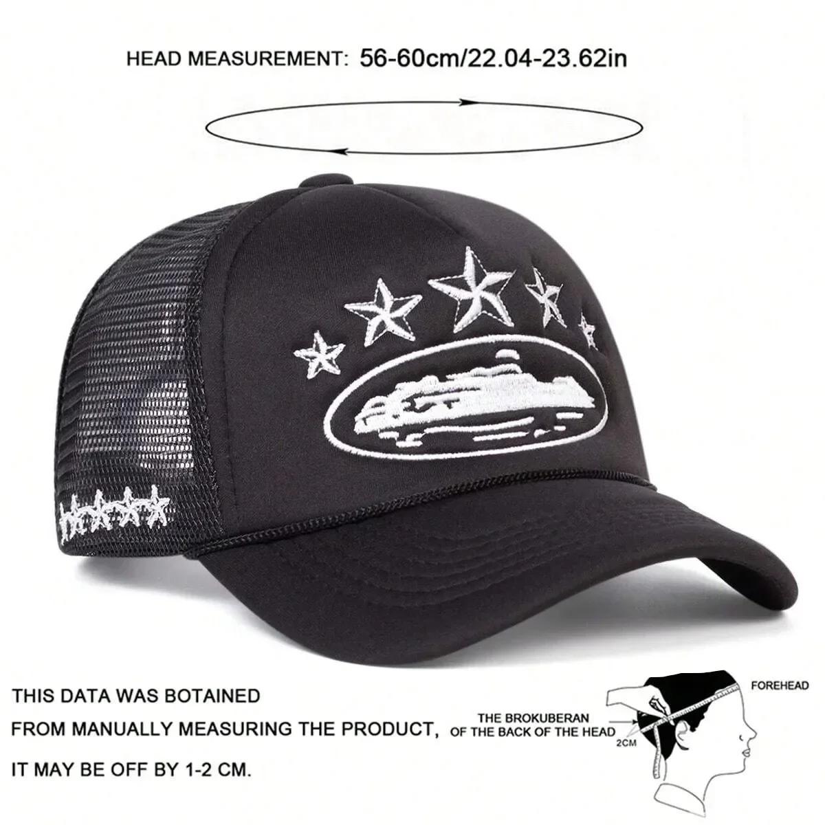 Casquette unisexe pour hommes et femmes, filet de Baseball brodé pentagramme, chapeaux décontractés