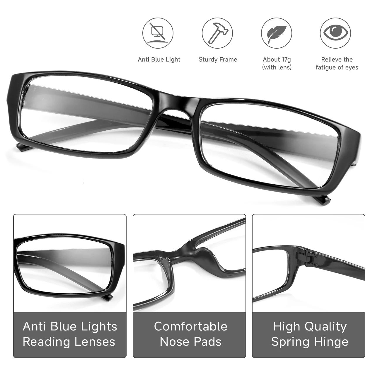 Lunettes de lecture intelligentes anti-lumière bleue à mise au point automatique, zoom automatique,