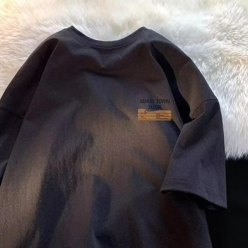 M-8XL Hommes Surdimensionné T-shirt Décontracté Lâche style américain simple lettre notes Impression