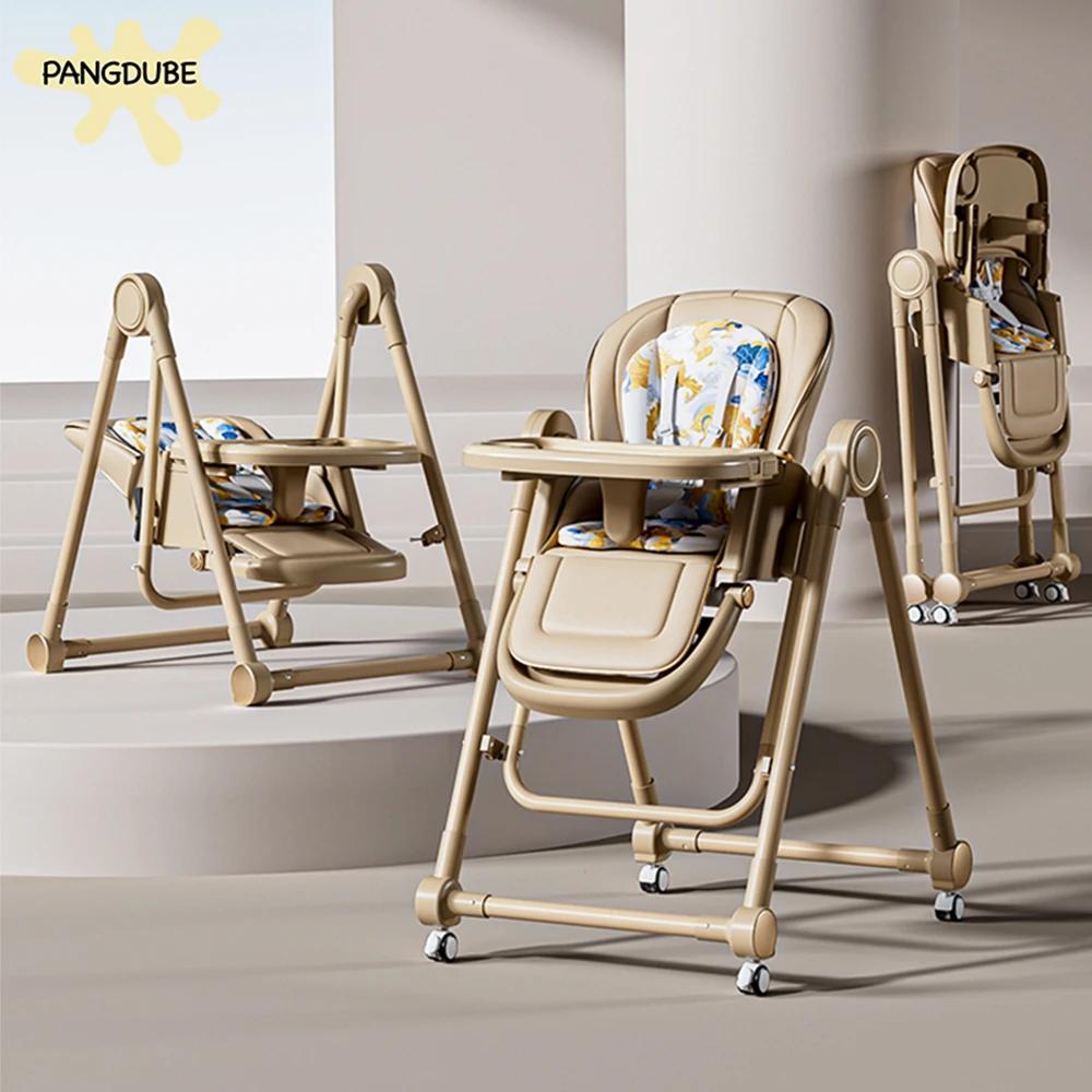 PANGDUBE Chaise haute 2 en 1 pour bébé, siège d'alimentation convertible à bascule avec roulettes, d