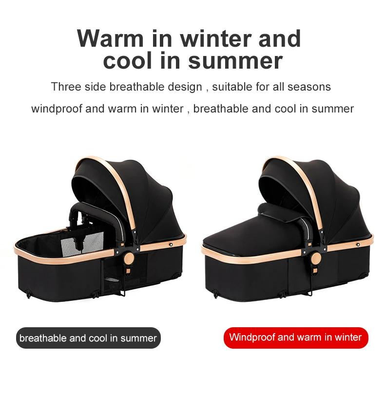 Système de voyage pour bébé 3 en 1, poussette pliable légère avec berceau, siège auto détachable inc