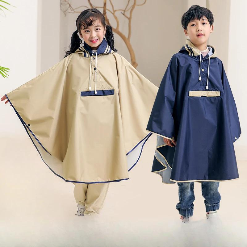 Manteau imperméable pour enfants, sacs d'école de style cape, version coréenne avancée, poncho pour