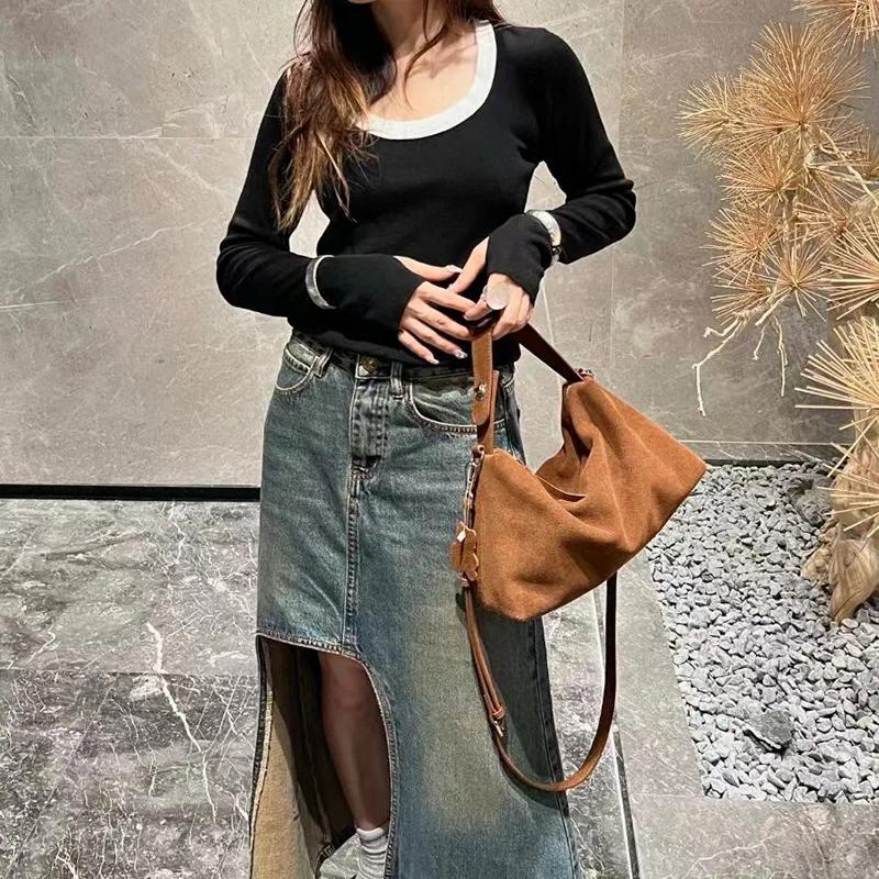 FIRMRANCH-Sac à main en cuir de vachette grande capacité pour femme, sac à main polyvalent, paresseu