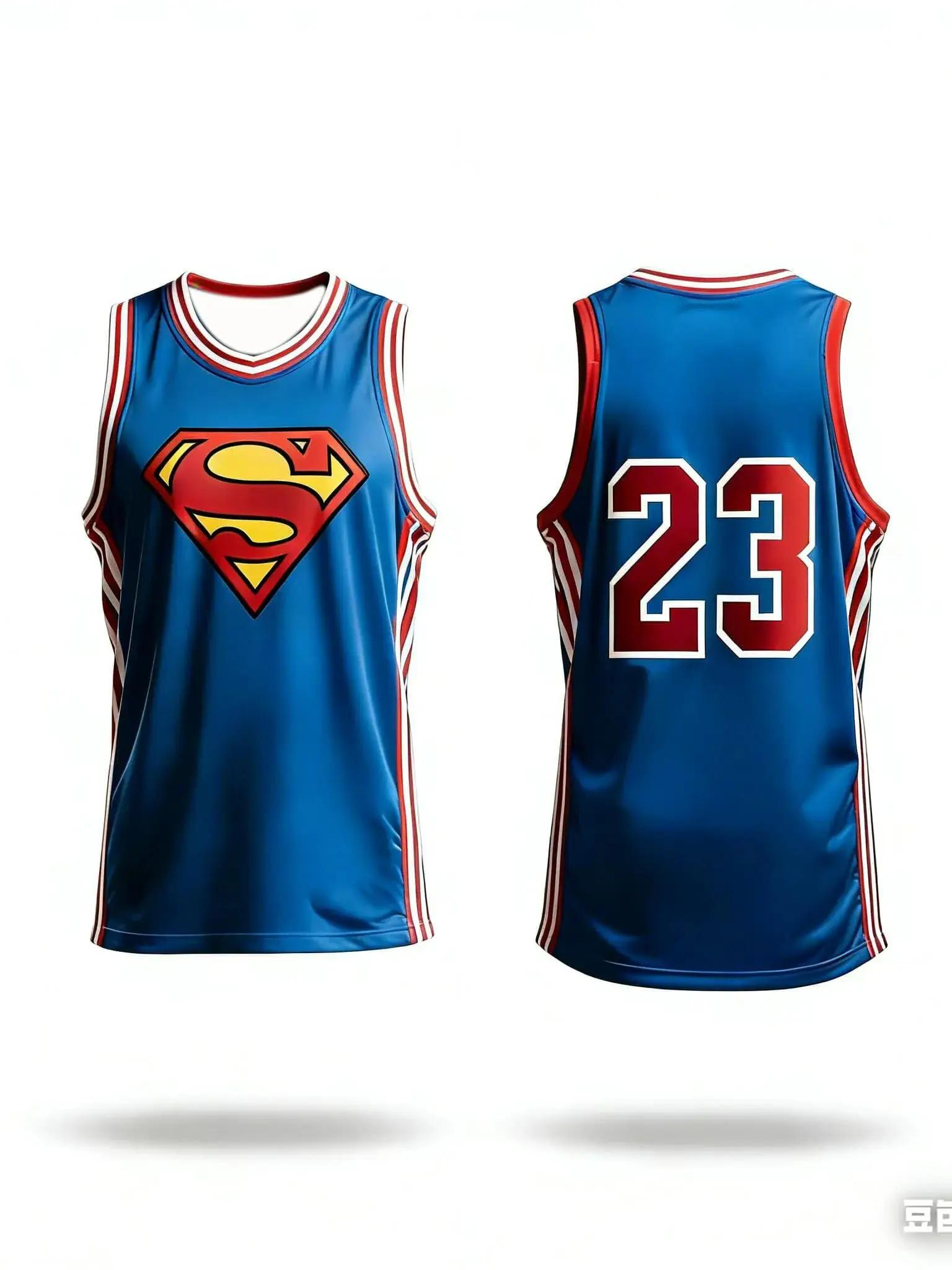 Maillot de basket Superman 23 pour homme, débardeur de sport sans manches en maille respirante, stre