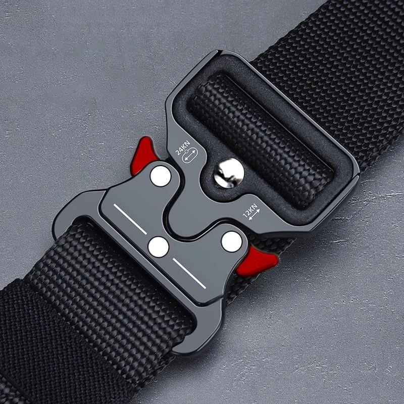 Ceinture tactique 1 pièce pour hommes ; ceinture à boucle à dégagement rapide pour sports de plein a