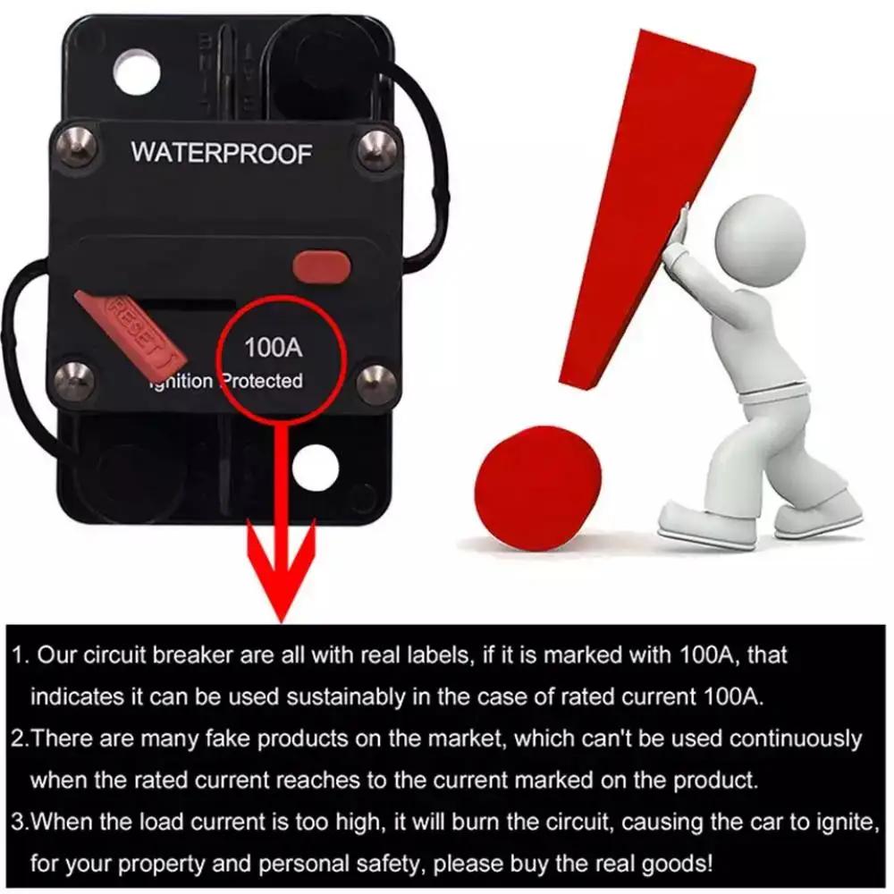 Disjoncteur 12-48V DC, réinitialisation du fusible 30A 40A 50A 60A 70A 80A 100A 120A 150A 200A 250A