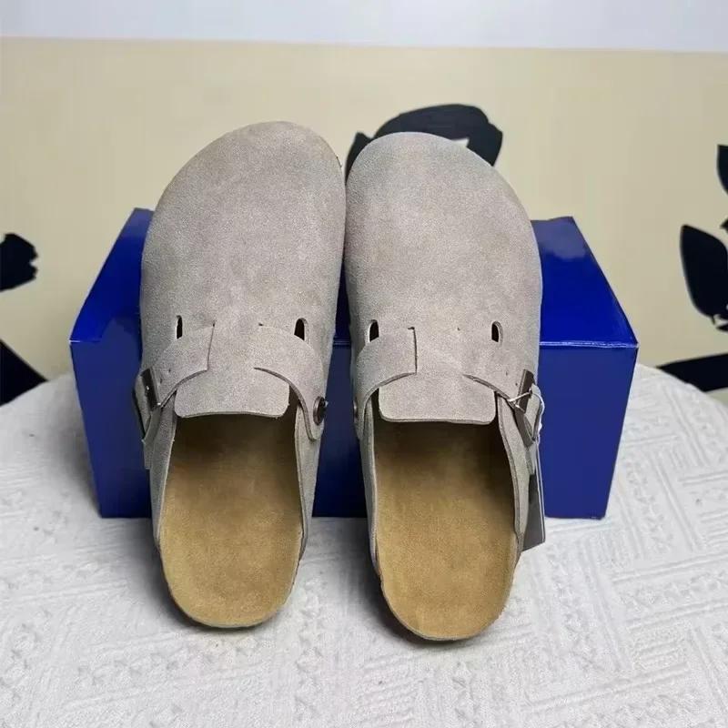 Sandales en cuir tendance printemps-automne 2026 pour hommes et femmes, style rétro décontracté, con