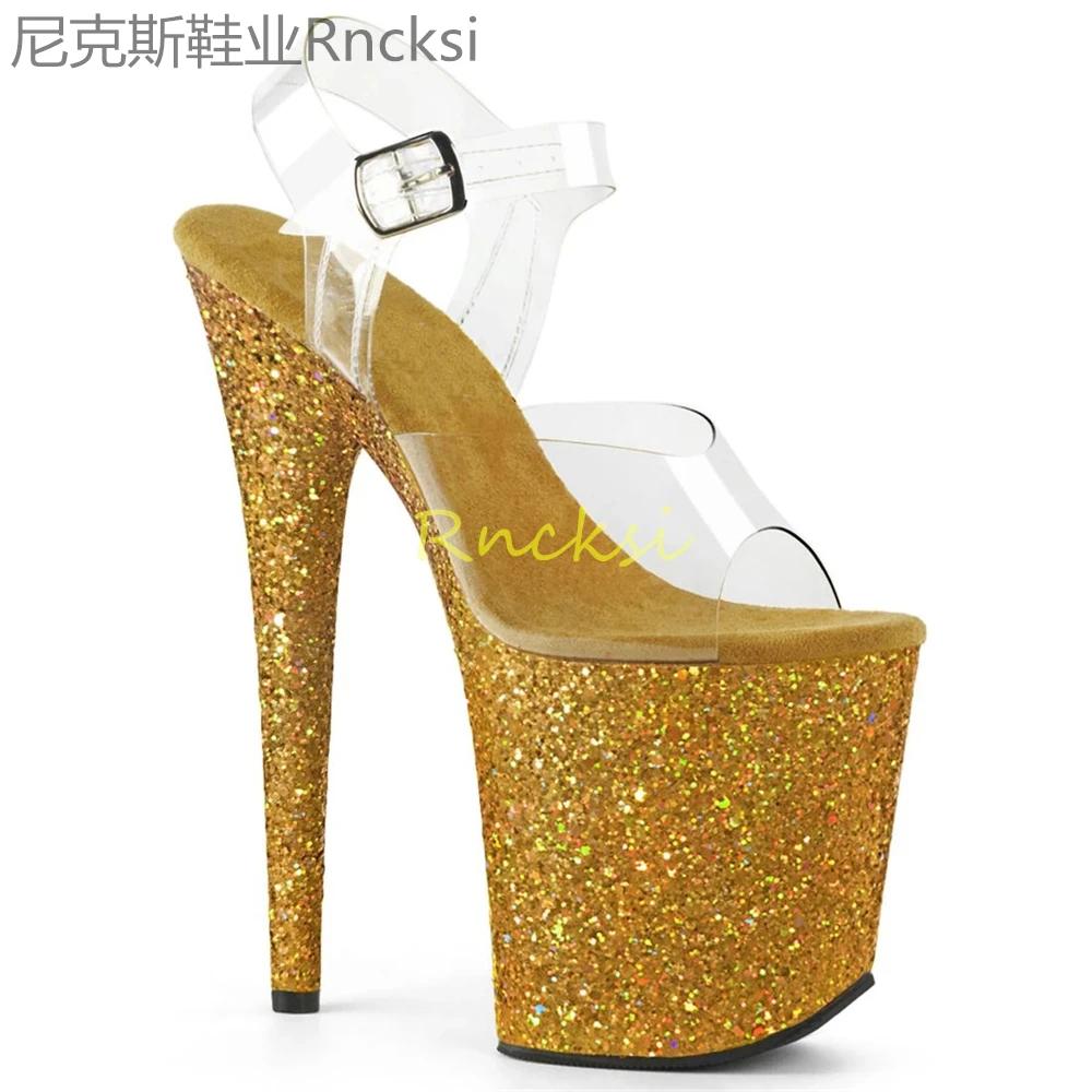 Sandales à talons hauts pour femmes, talons aiguilles, talons super hauts, mot transparent, sexy, no