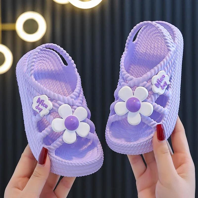 Pantoufles d'été pour enfants, pour filles et garçons, salle de bain, maison, chaussures de plage an