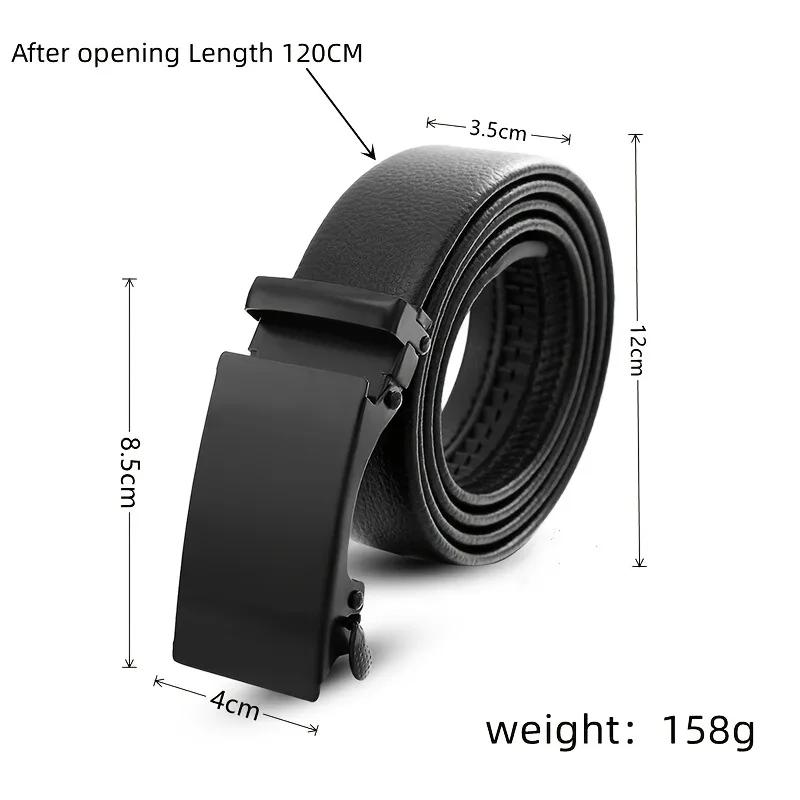 Ceinture en PU à boucle automatique pour hommes, de haute qualité, Simple, Business, décontractée, à