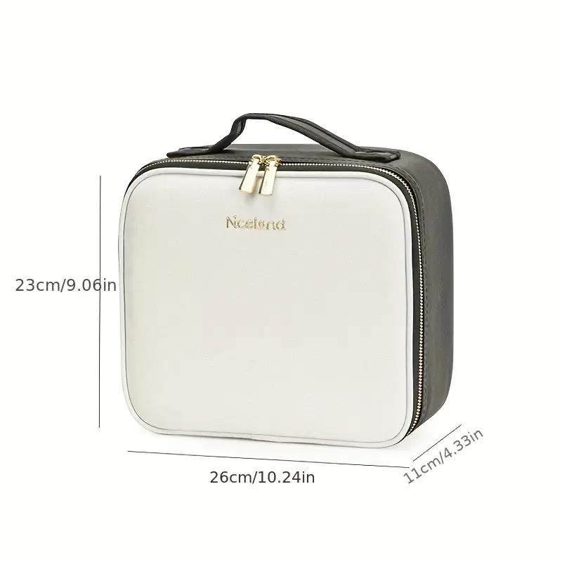 Trousse de maquillage de voyage portable avec miroir, lumière LED aste, étanche, non parfumée, batte