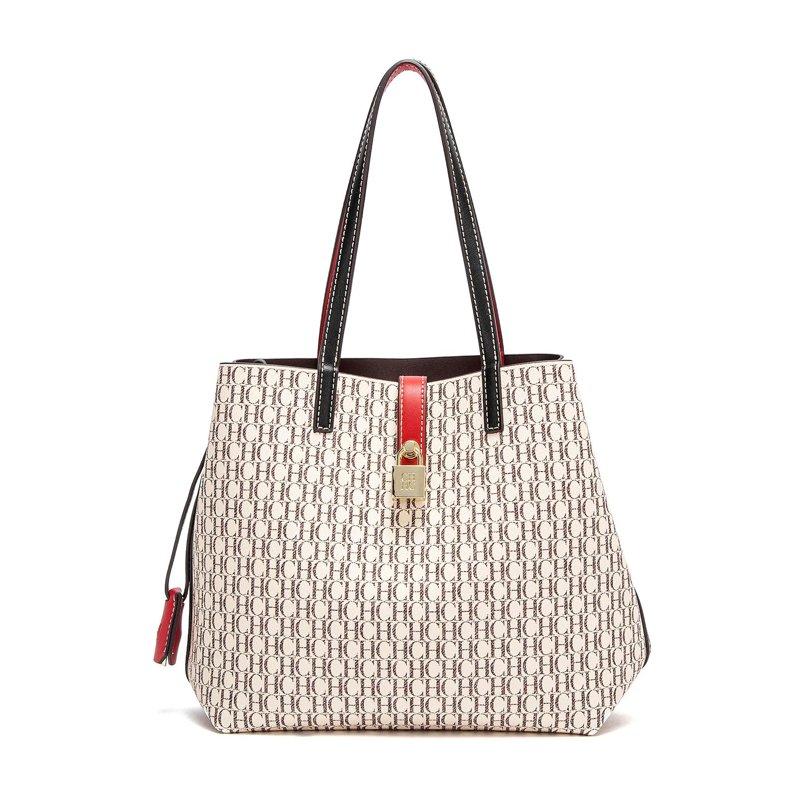 CHCH Sac fourre-tout Printemps Grande capacité Sac à main Simple Beige 27x12x22cm
