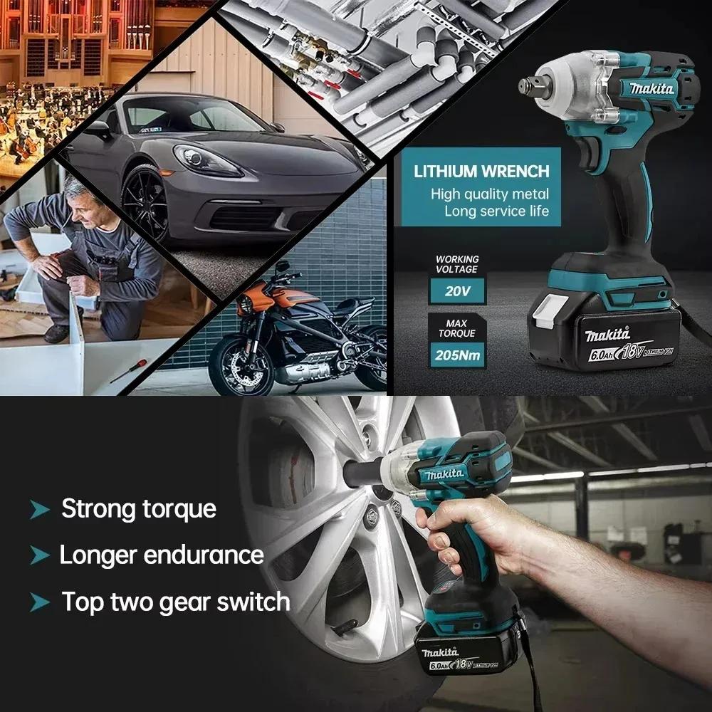 Makita DTW285 clé à chocs à couple élevé, clé à main rechargeable sans fil, outil multifonctionnel à