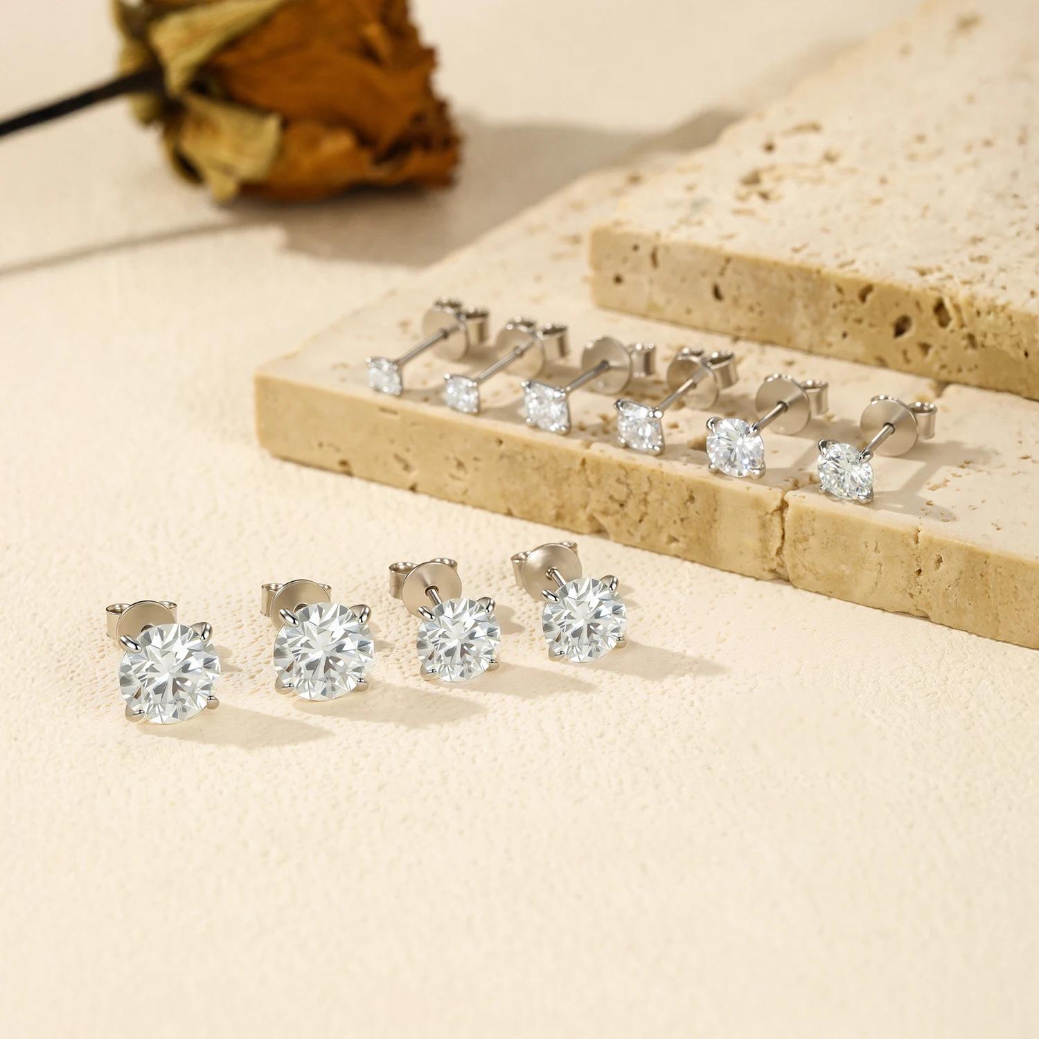 MODIAN 5 tailles D couleur Moissanite boucles d'oreilles 925 en argent Sterling scintillant luxe bou