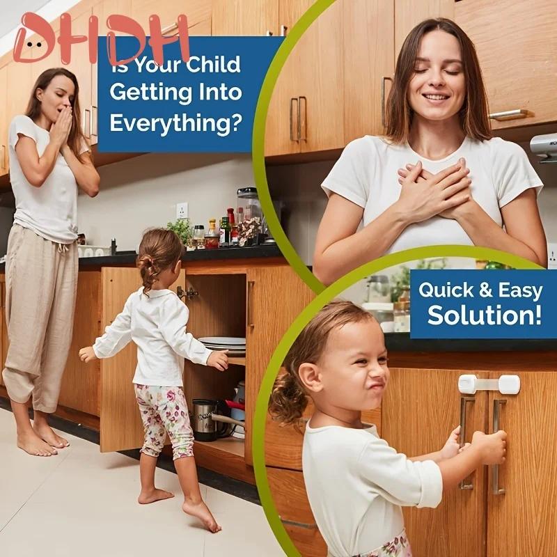 Serrure de sécurité pour enfants, Protection pour enfants, pour armoires et tiroirs, toilettes, réfr