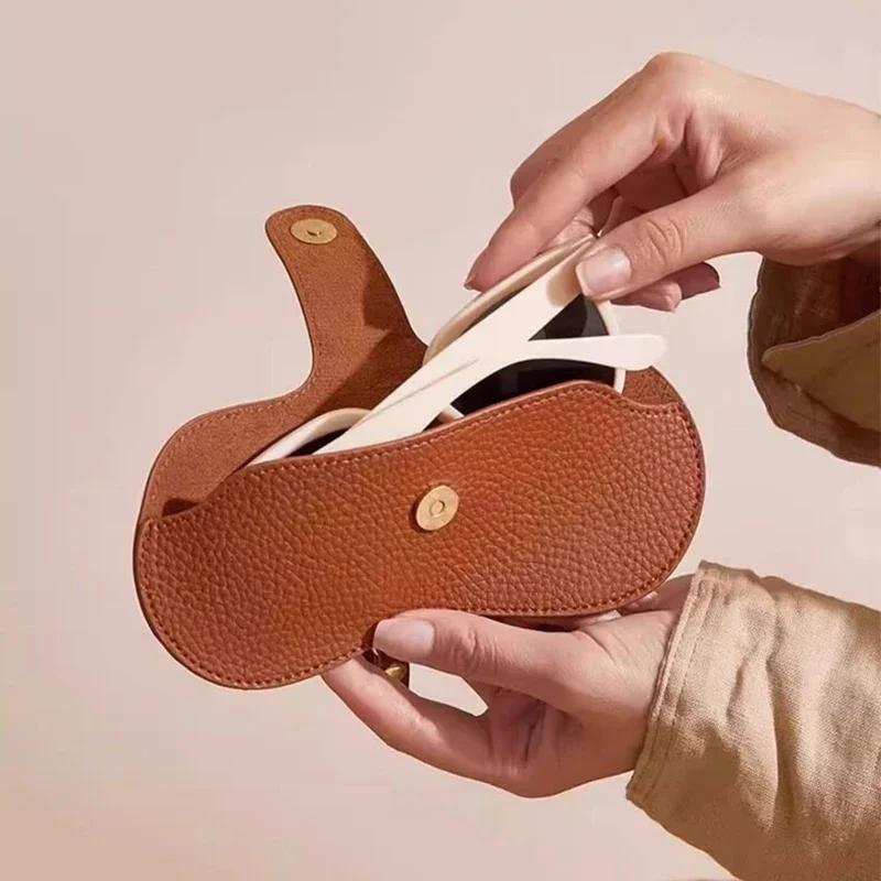 Sac à lunettes Portable, pochette en cuir souple pour lunettes de soleil, étui à lunettes mince à la