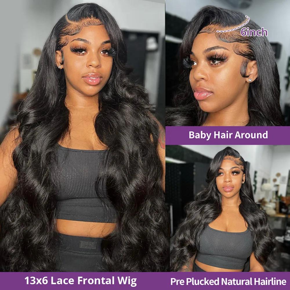 Perruque Lace Front Wig Body Wave sans colle, cheveux humains, pre-plucked, Melt Skins, pre-Wiltshir