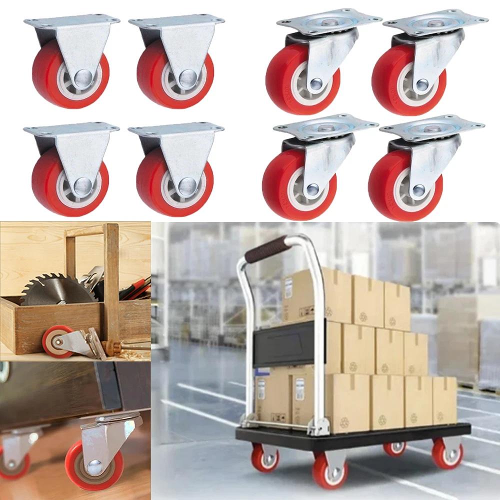 2 ⁄ 4 petites roulettes silencieuses, roues universelles, roulettes rotatives 1.97 ", roues fixes ro