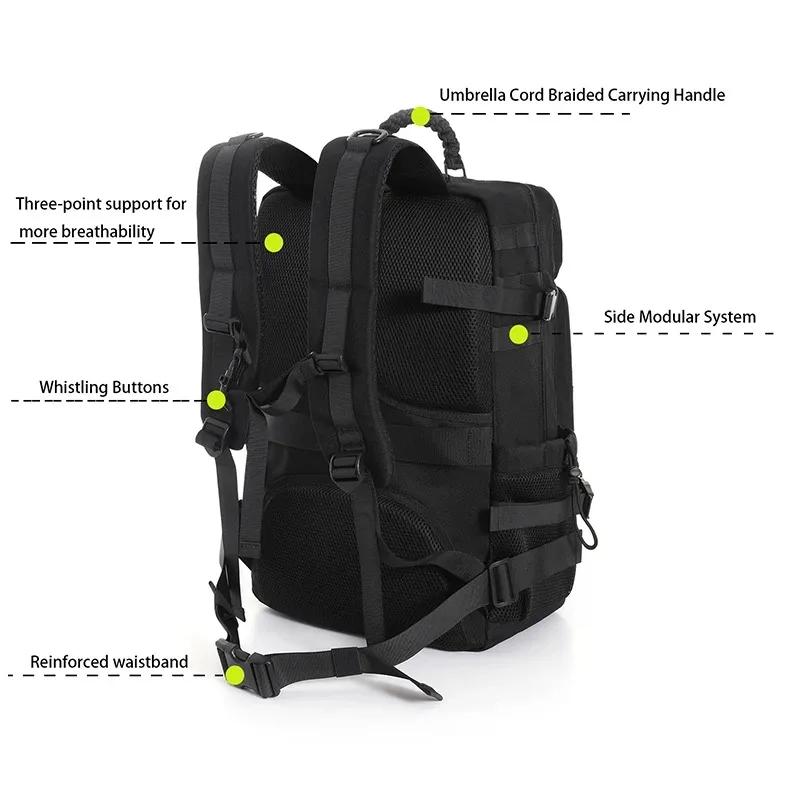 Grand sac à dos à bagages avec système modulaire, plusieurs compartiments et espace pour chaussures