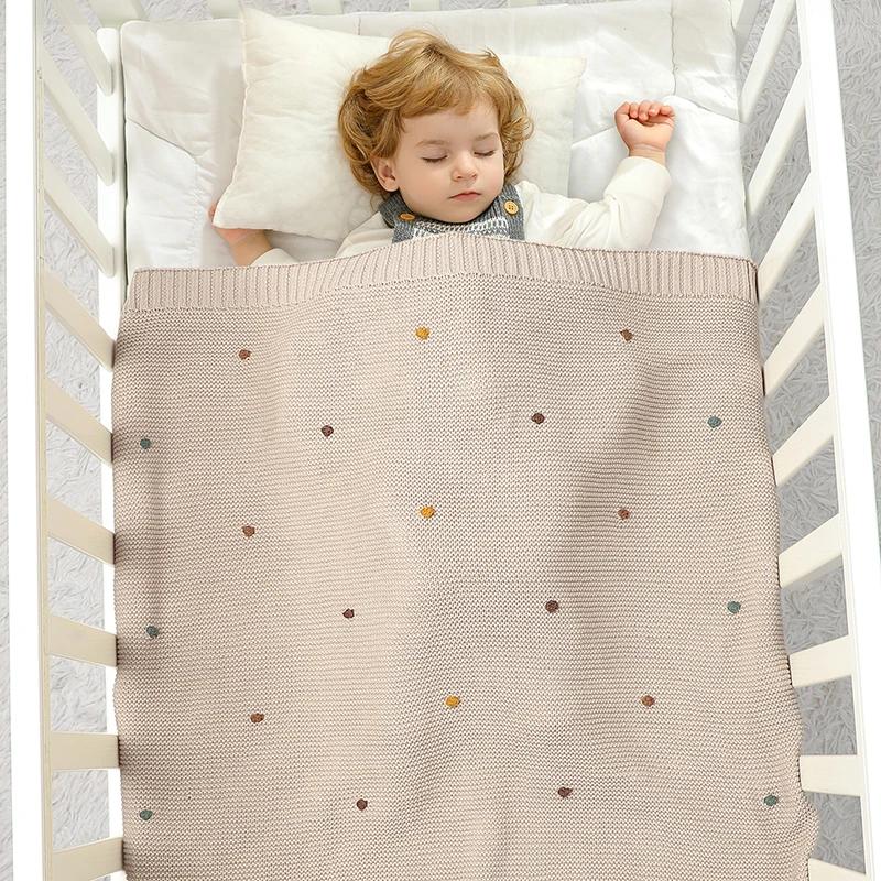 Couvertures pour nouveau-né 90x70cm, tricotées pour nourrissons, garçons et filles, en coton Ultra d