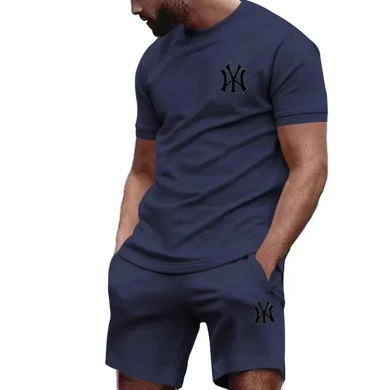 Nouvel ensemble de sport deux pièces pour homme 2026, t-shirt à manches courtes et pantalon, idéal p