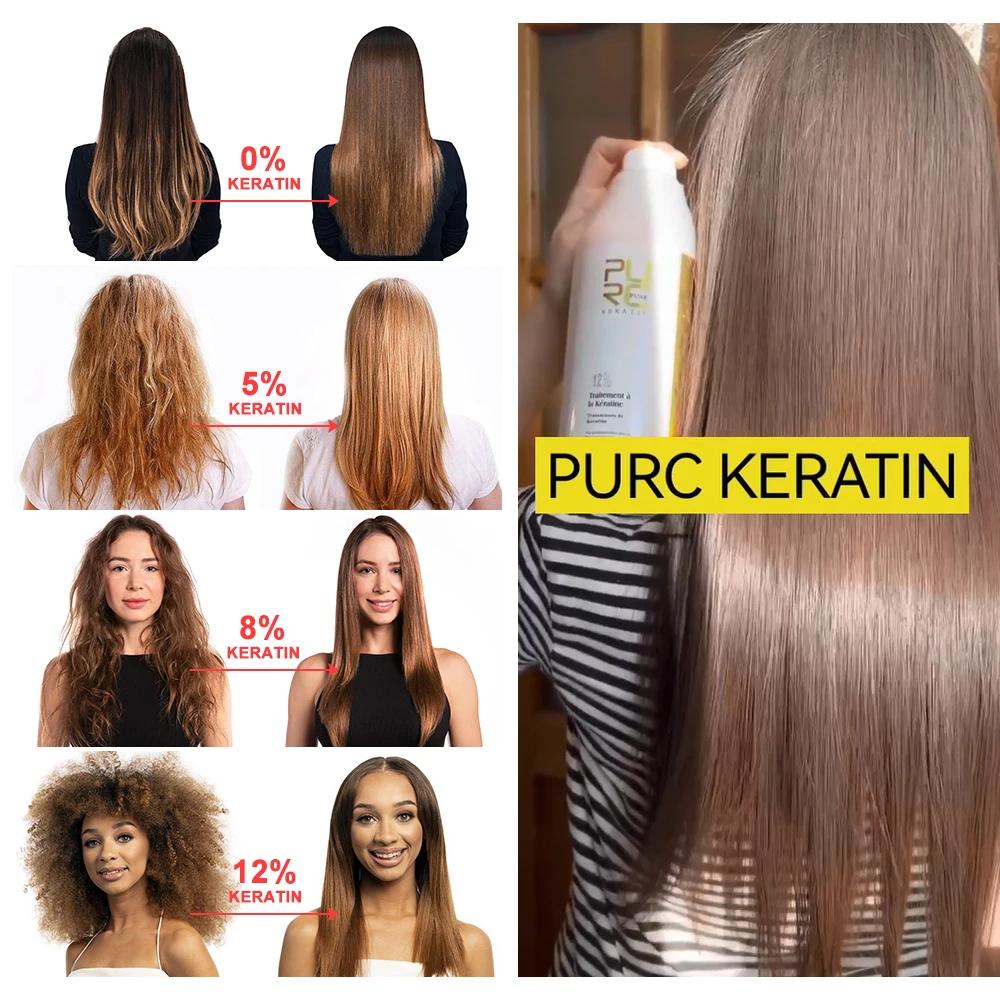PURC 8% traitement lissant à la kératine élimination des crépus produits de soins capillaires bouclé