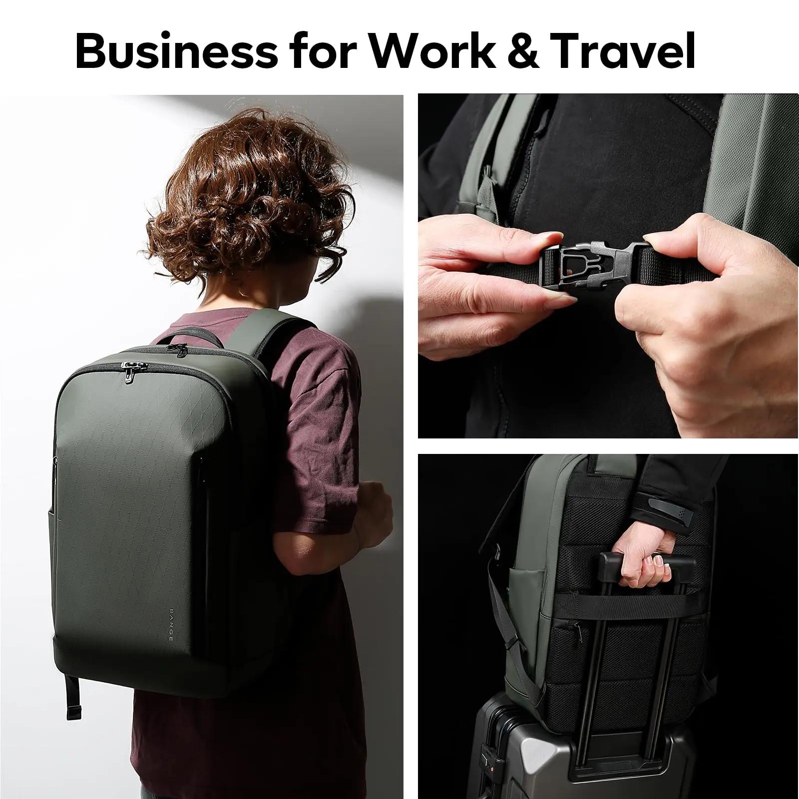 BANGE Carry On Sacs à dos légers pour ordinateur portable de 15,6 pouces pour hommes, pour les voyag