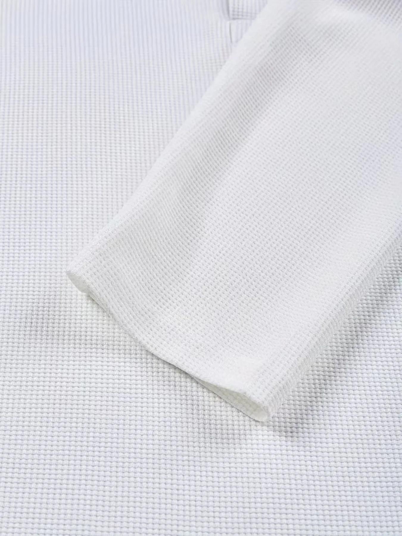 Polo à manches longues en tricot gaufré pour homme Volvik, coupe ajustée, color block, polo de golf