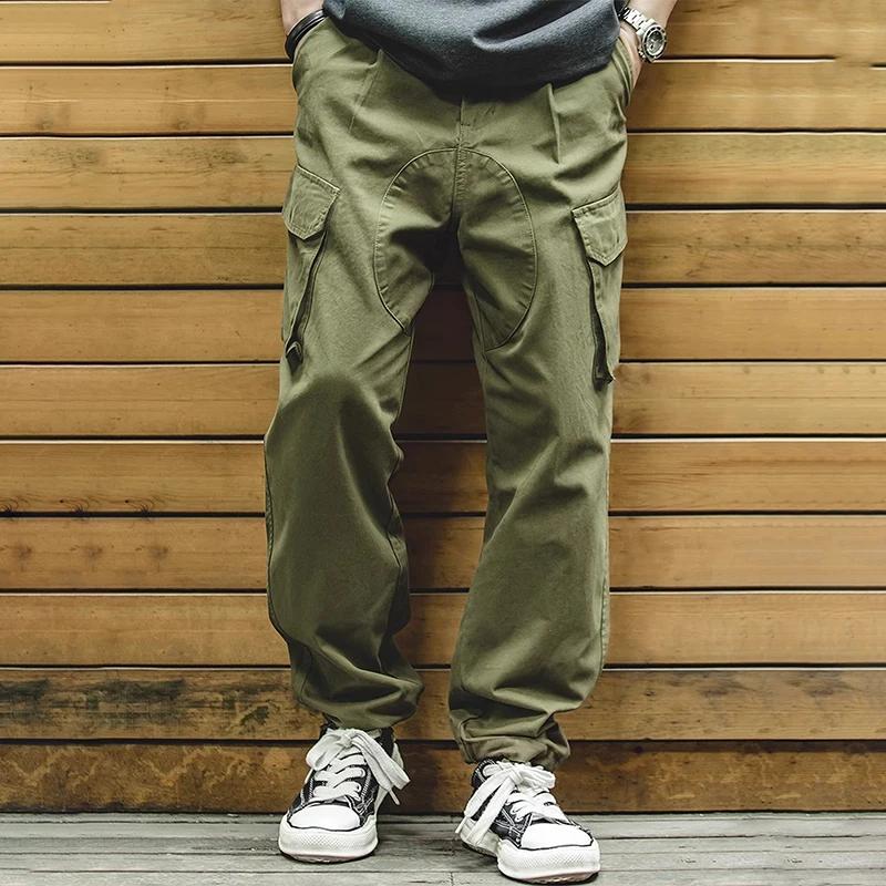 Pantalon vintage britannique Royal Navy pour hommes, pantalon cargo conique en pur coton, pantalon l