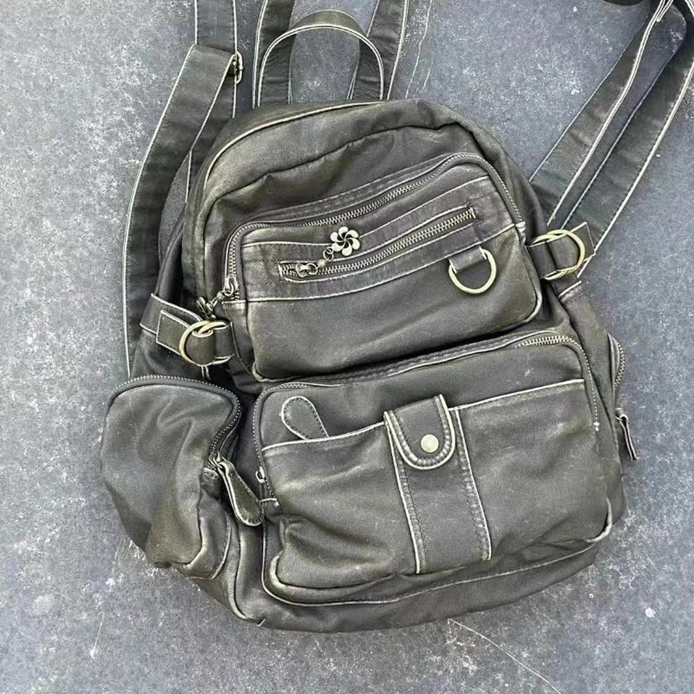Annmouler grande capacité sacs à dos pour femmes marron décontracté en cuir hommes sac à dos concept