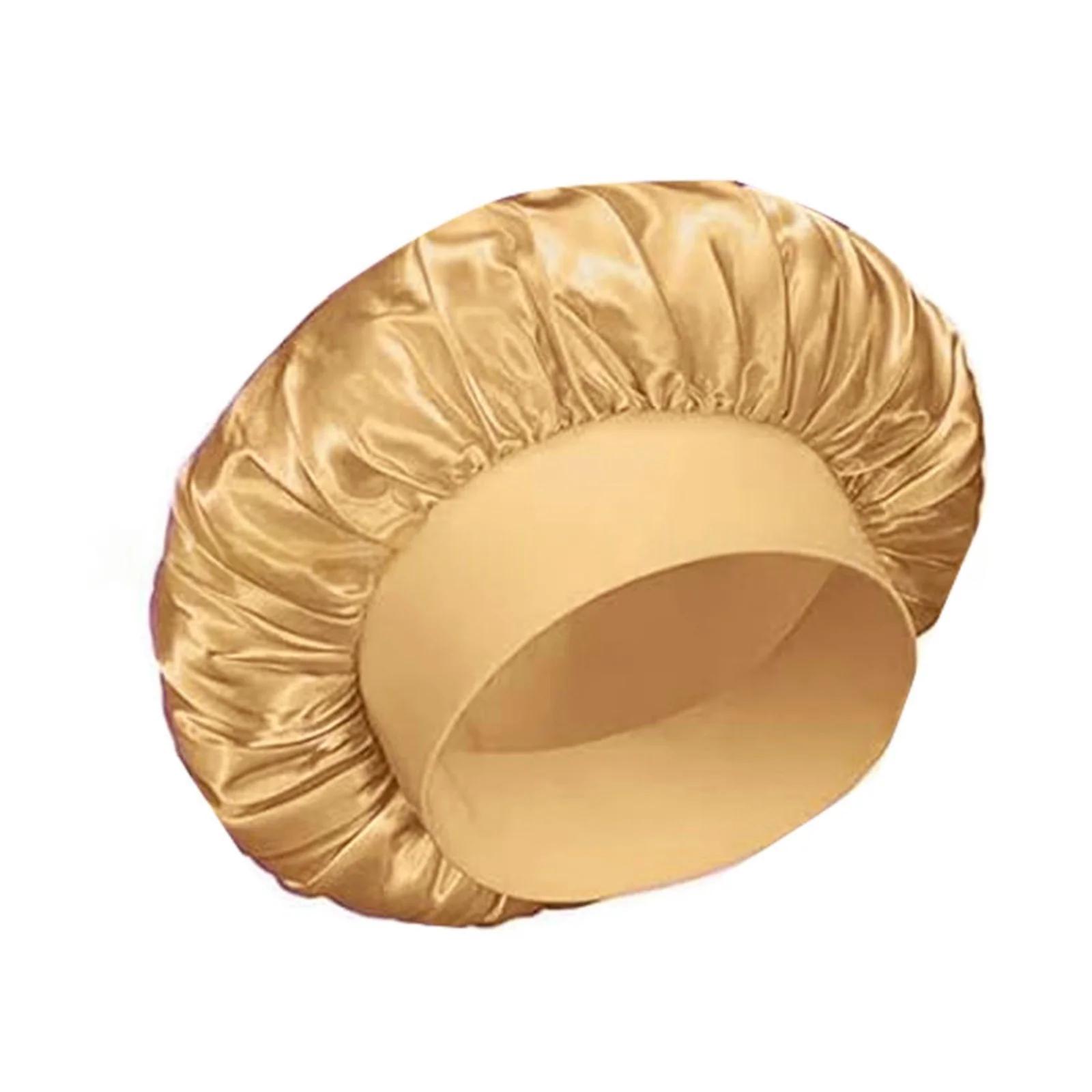 Bonnet élastique en Satin à large bande, bonnet de soins capillaires pour femmes, plusieurs Options