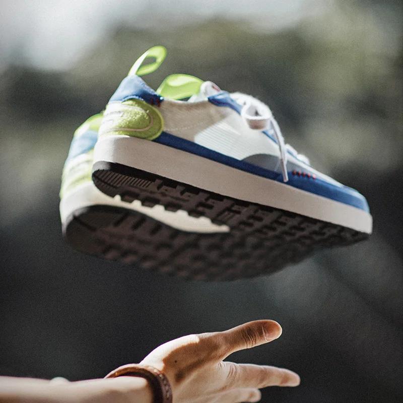 Maden été couleur-bloc maille chaussures de course hommes respirant bas-haut Tennis baskets à semell