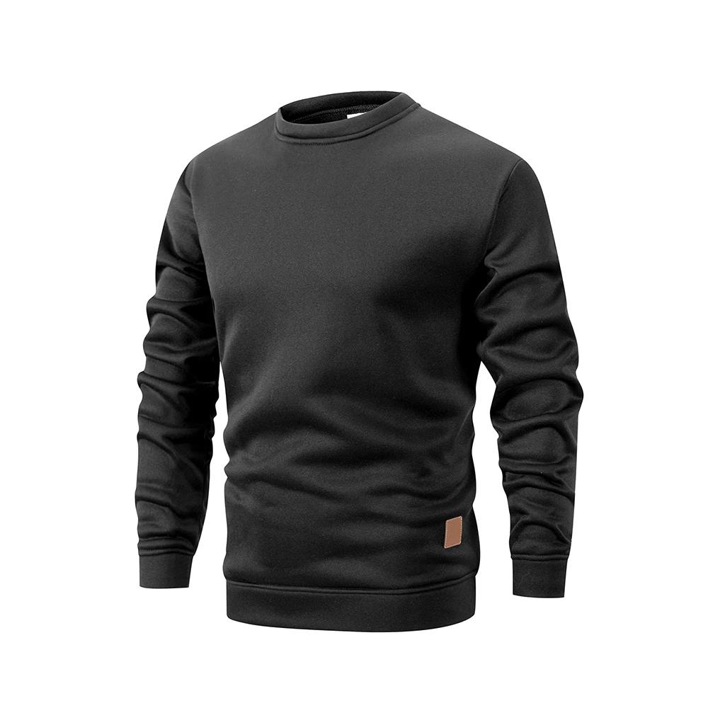 Pull en tricot à manches longues pour hommes, couleur unie, col rond, chaud, décontracté, ample, vêt